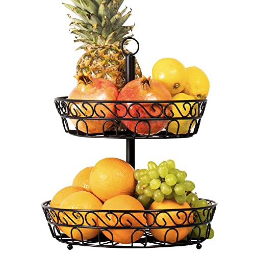 Frutero de 2 pisos Chefarone – Cesta metálica vintage para frutas y  verduras – Shopavia