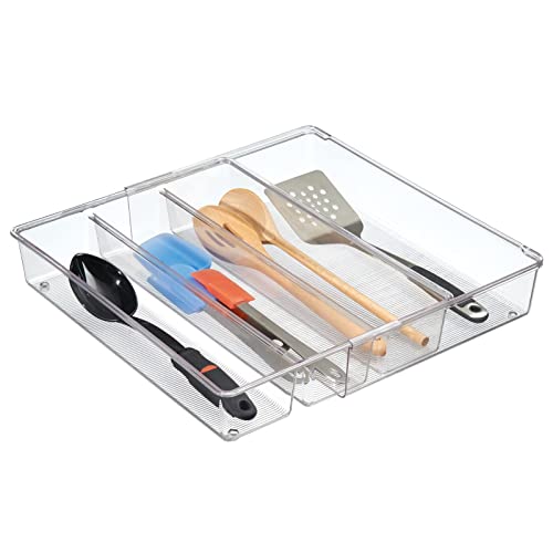 Organizador de cajones extensible para cubiertos mDesign – 4 compartimentos  transparentes – Shopavia