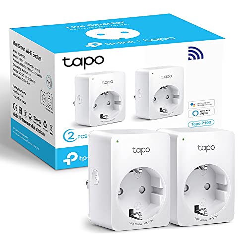 Pack 2 Enchufes Inteligentes Wi-Fi TP-Link Tapo P100, Compatible