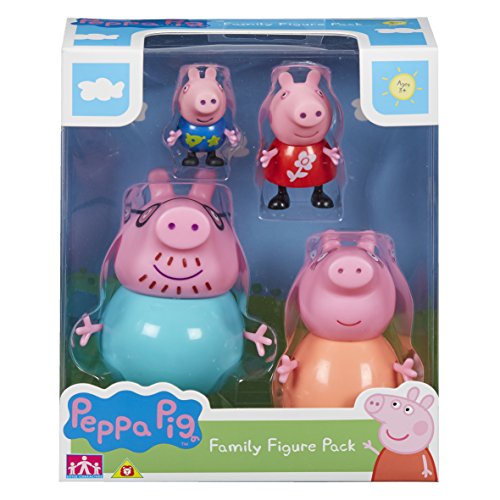 Pack 4 Figuras Peppa Pig familia: Peppa, George, Mamá Pig y Papá