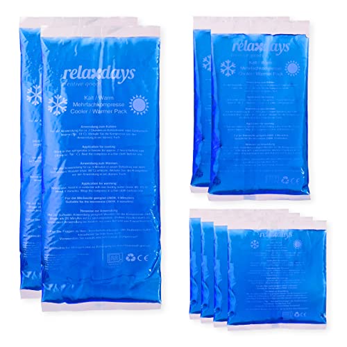Pack 8 Bolsas Frío Calor Reutilizables para Lesiones, Gel y PE