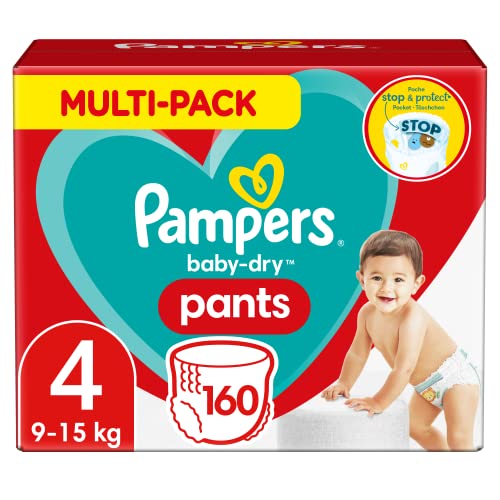 Pampers Baby-Dry Pantalones, Talla 4, 160 unidades, 12h sequedad  transpirable – Shopavia