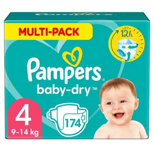 Pañales Pampers Baby Dry Talla 4, 174 unidades