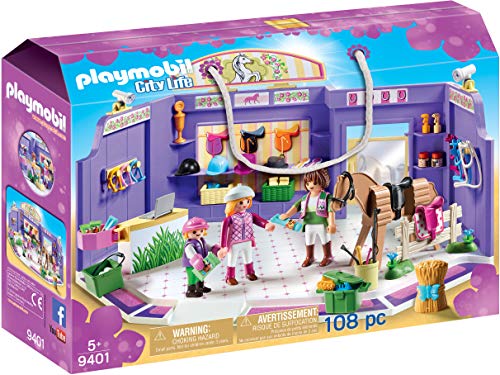 PLAYMOBIL Tienda de Equitación City Life – Set de juego con