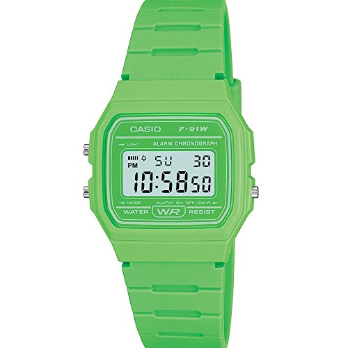 Reloj Casio Collection F-91WC-3AEF Verde | Funciones de Cronómetro, Alarma  y Retroiluminación