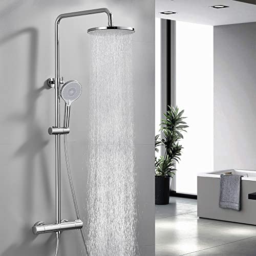 Sistema de ducha termostatico Homelody cromado Barra ajustable Shopavia