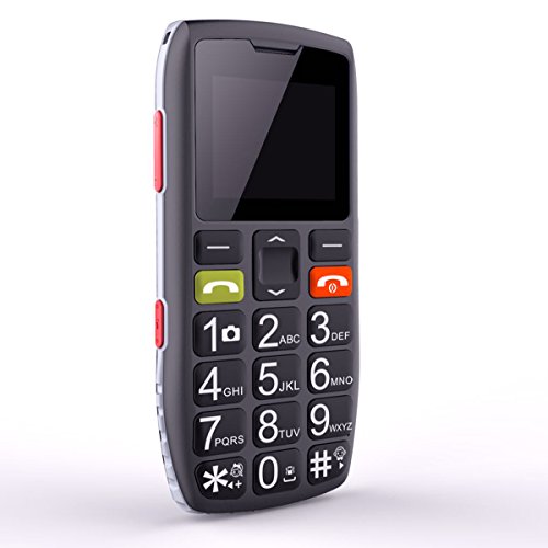 BAS-18300M EU - TELÉFONO MÓVIL PARA PERSONAS MAYORES CON BOTÓN SOS/ALARMA Y  TECLAS GRANDES (DE/EN/ES/FR)