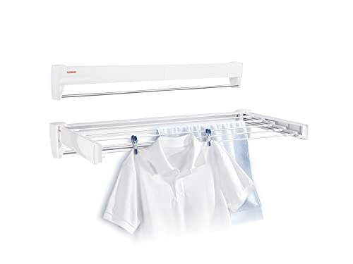 Leifheit Tendedero de pared Telegant 36 Protect Plus, tendedero extensible  de diseño compacto, tendedero de ropa